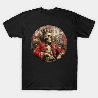 Royal Reaper: A Crowned Skull Portrait T-Shirt